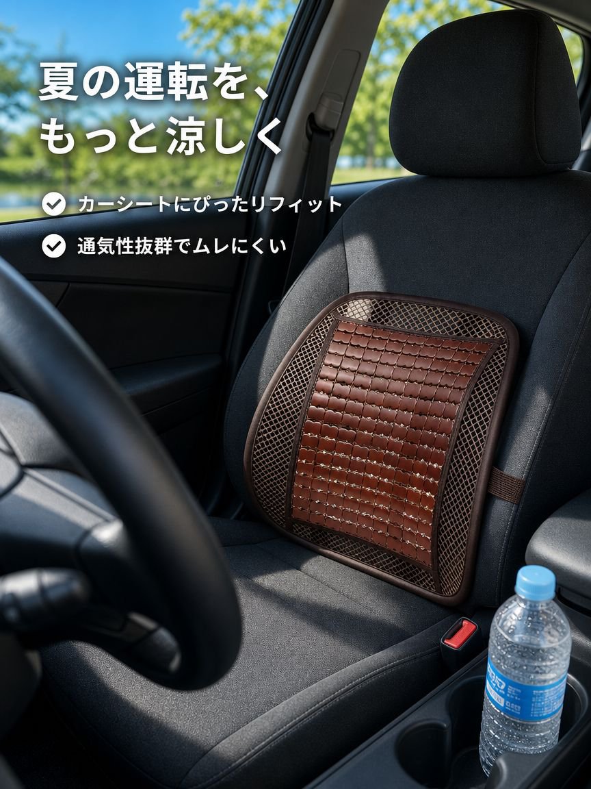 夏用竹製ランバーサポート。通気性の良いメッシュ素材を使用し、家庭、オフィス、車、麻雀マットなど様々な場所で使用できます。