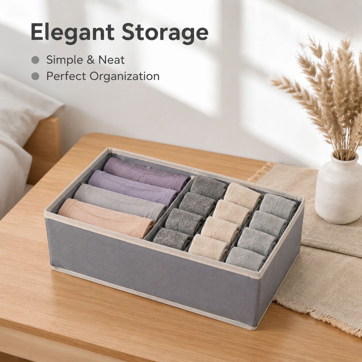 Fabric storage box for dividing underwear