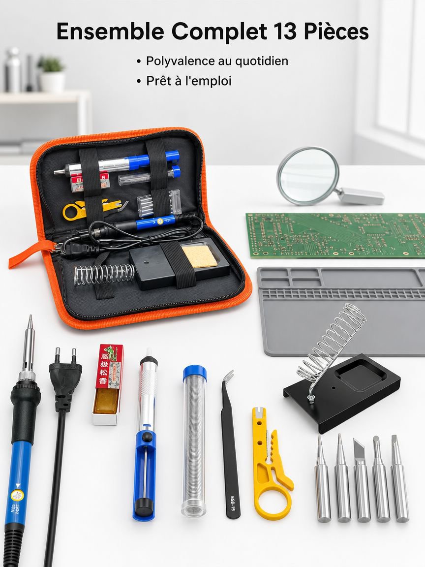 Ensemble d’outils de fer à souder à température stable pour usage domestique