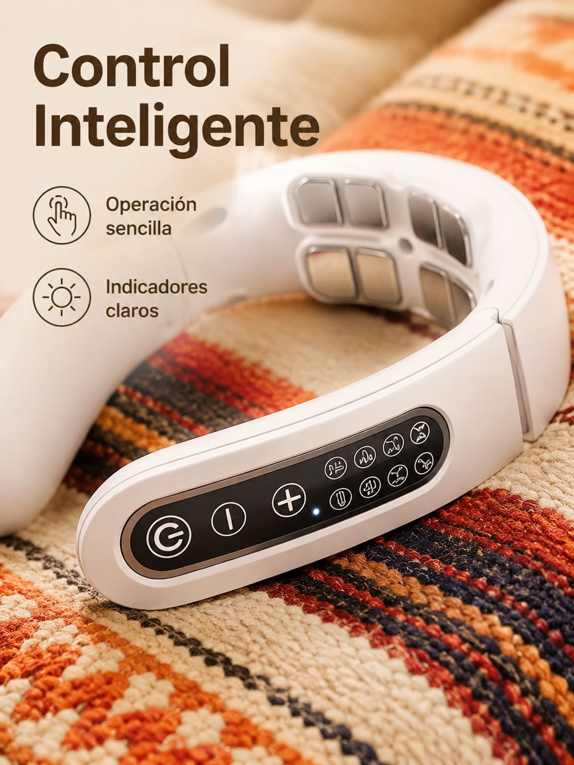 Alivio del dolor de cuello con masajeador portátil