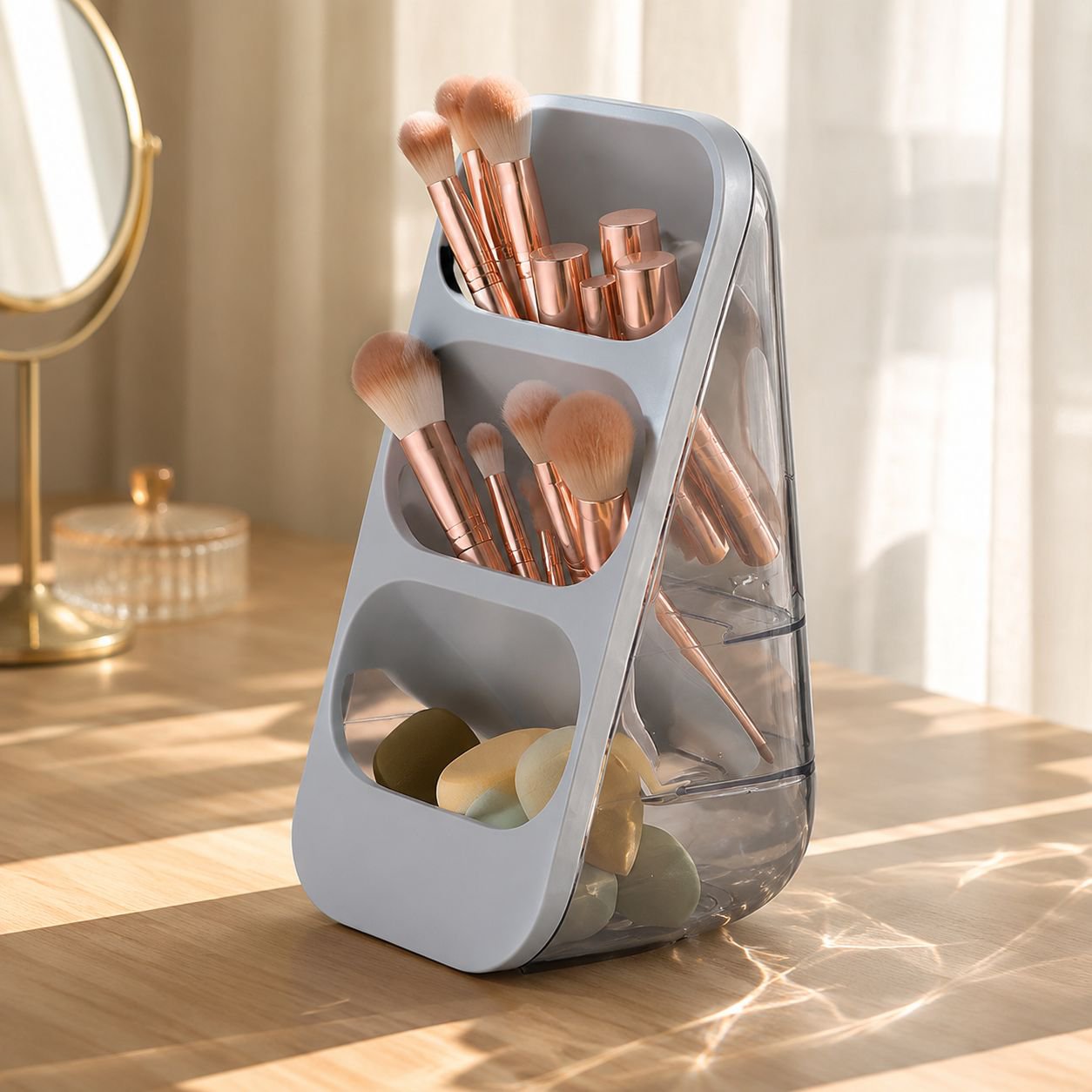 Premium quality desktop organizer in use