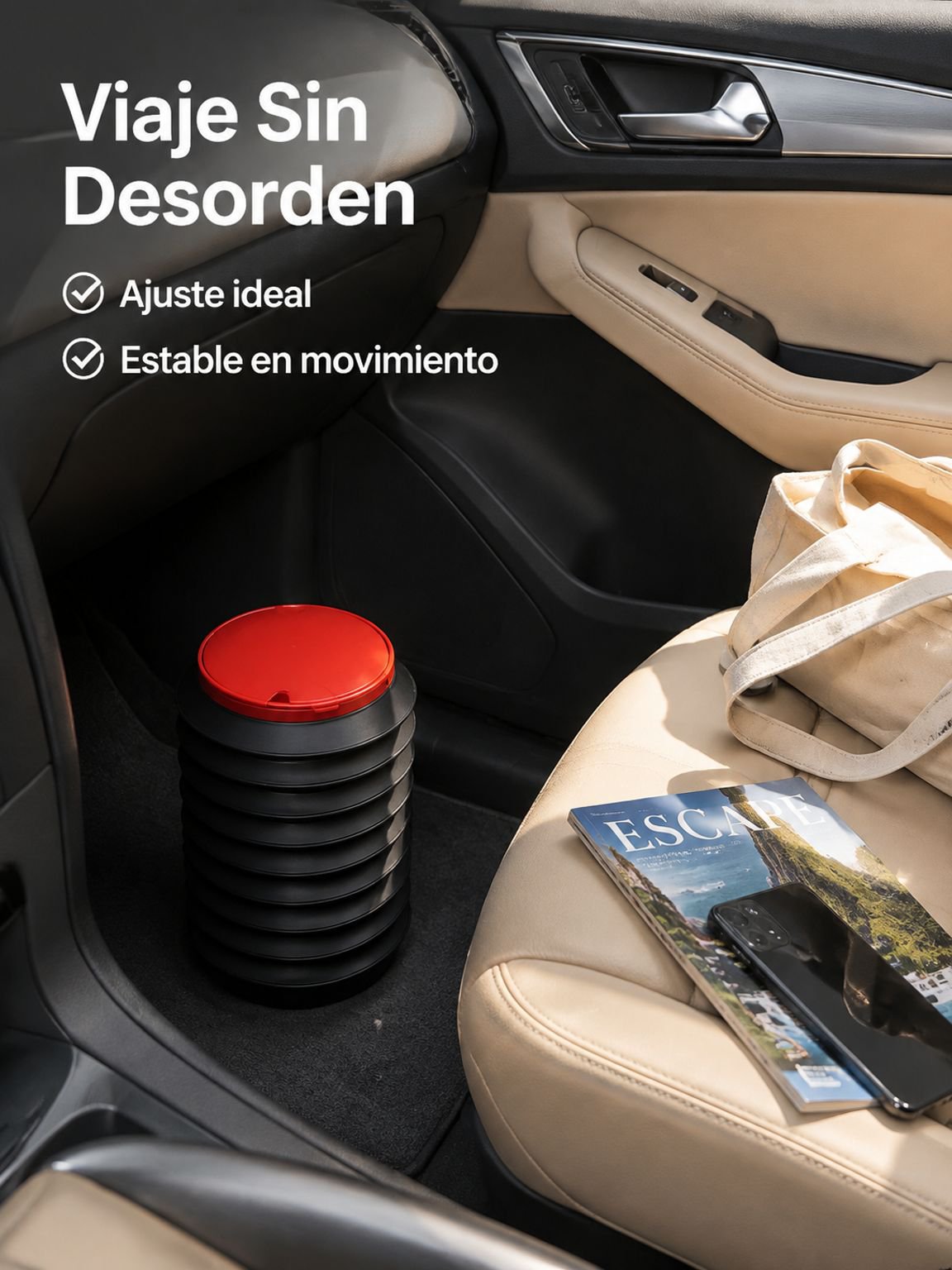 Cubo de basura telescópico montado en el vehículo