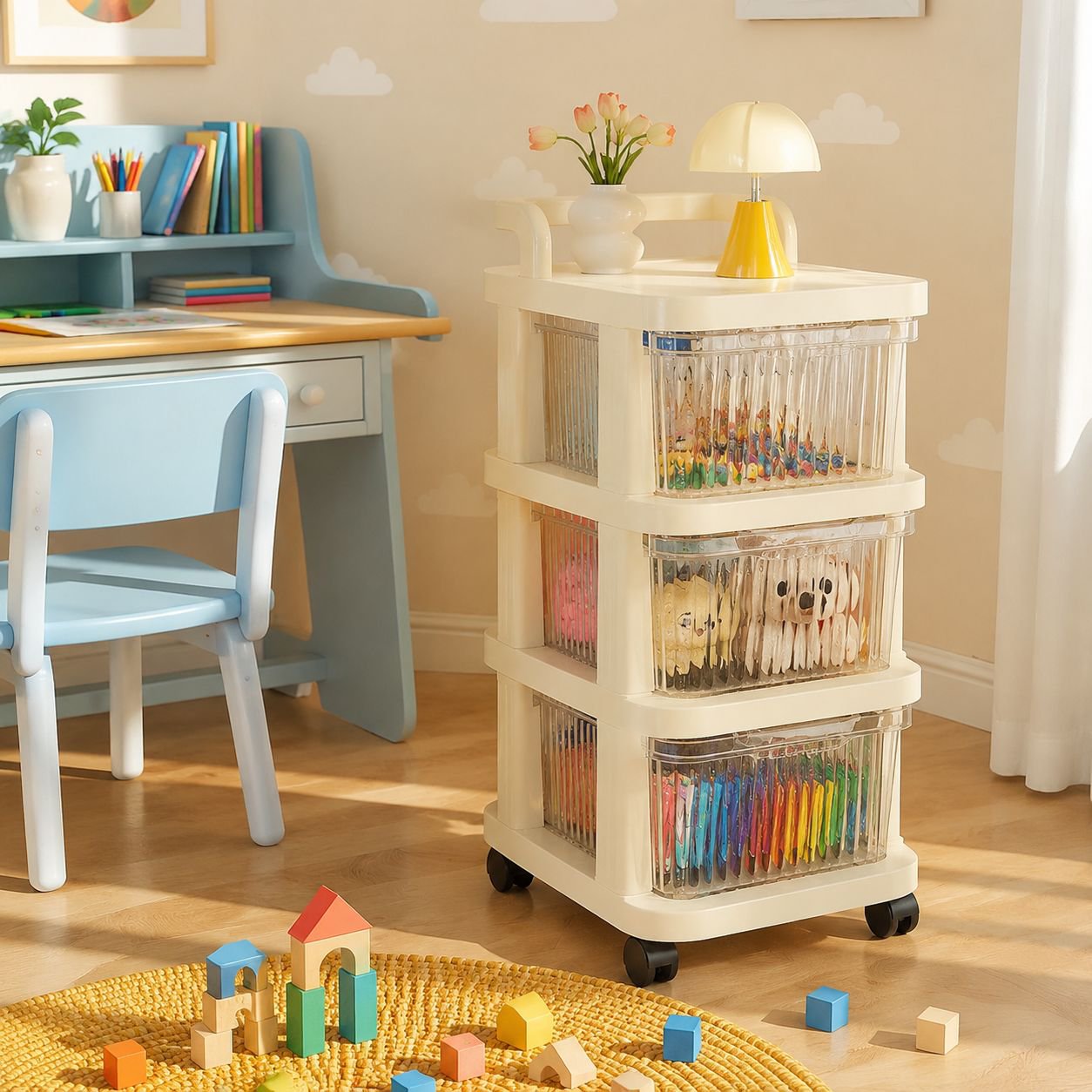 Durable Plastic Clear Storage Cabinet for Home