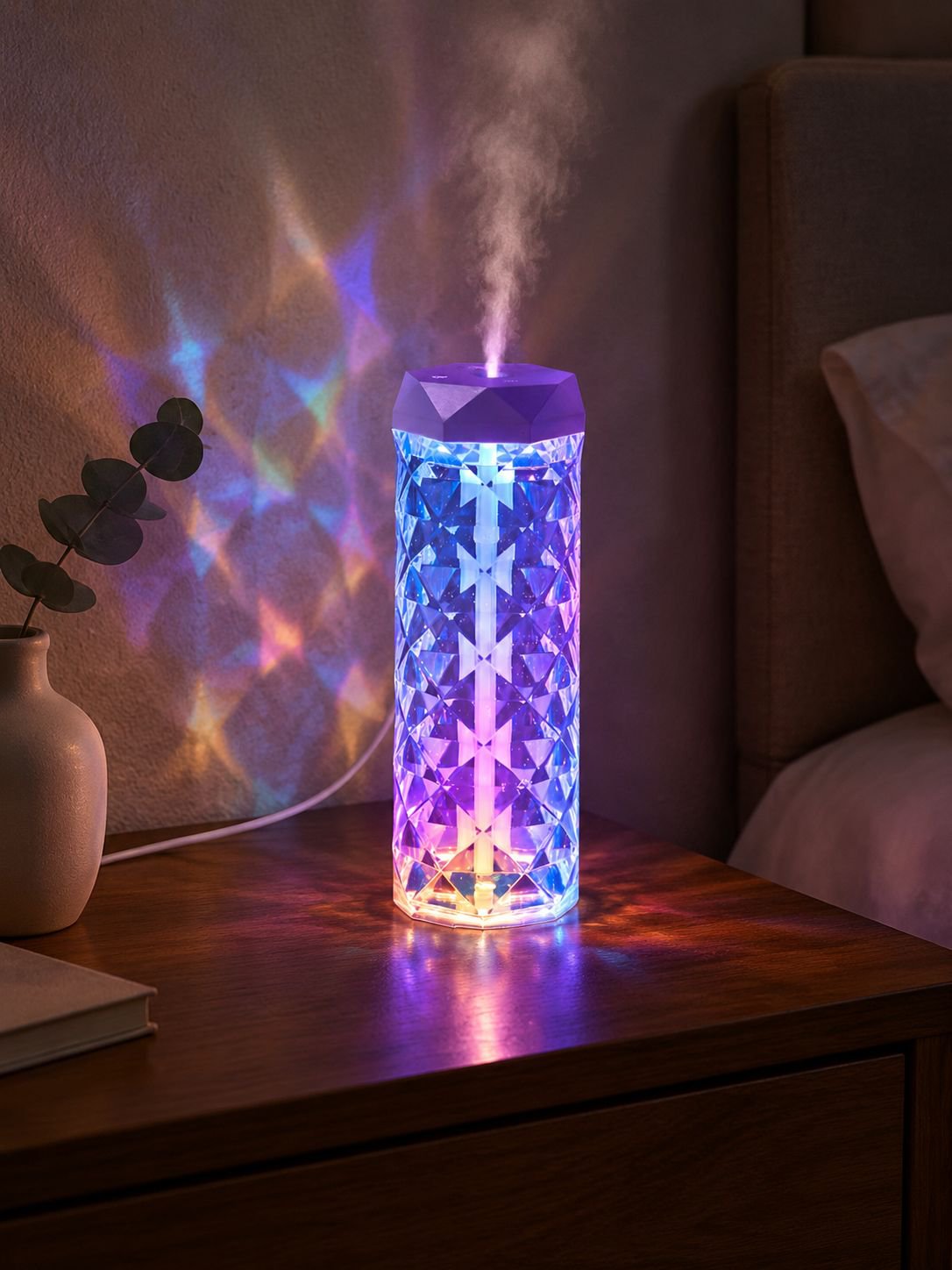 Detalle del medidor de agua en el humidificador portátil