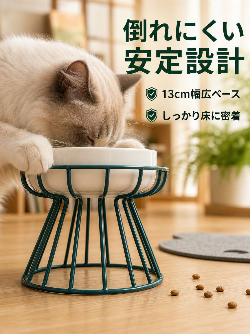 脚付きペットボウル・転倒防止猫用ボウルセット