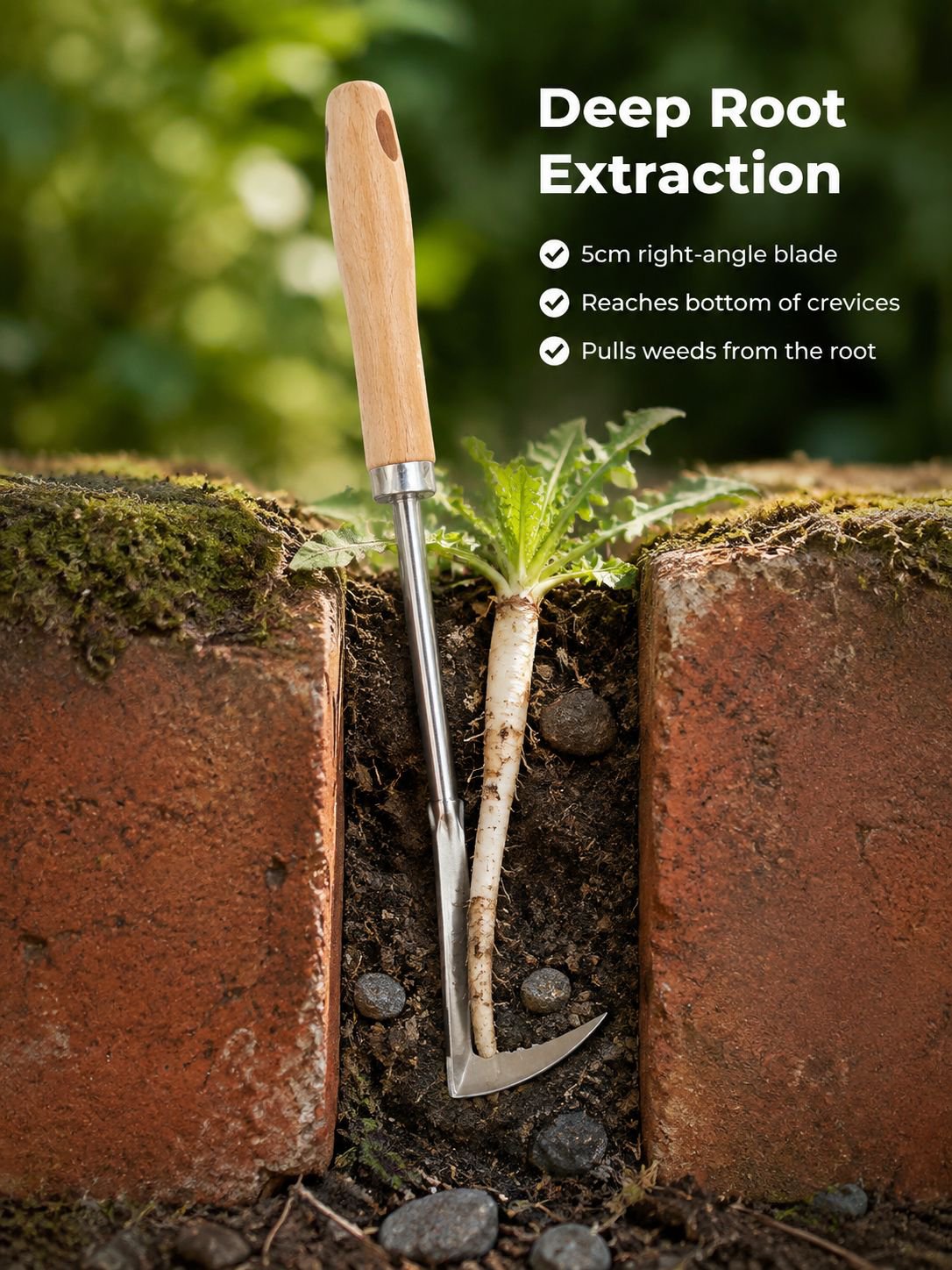 Ergonomic handle of manual weed remover for comfort