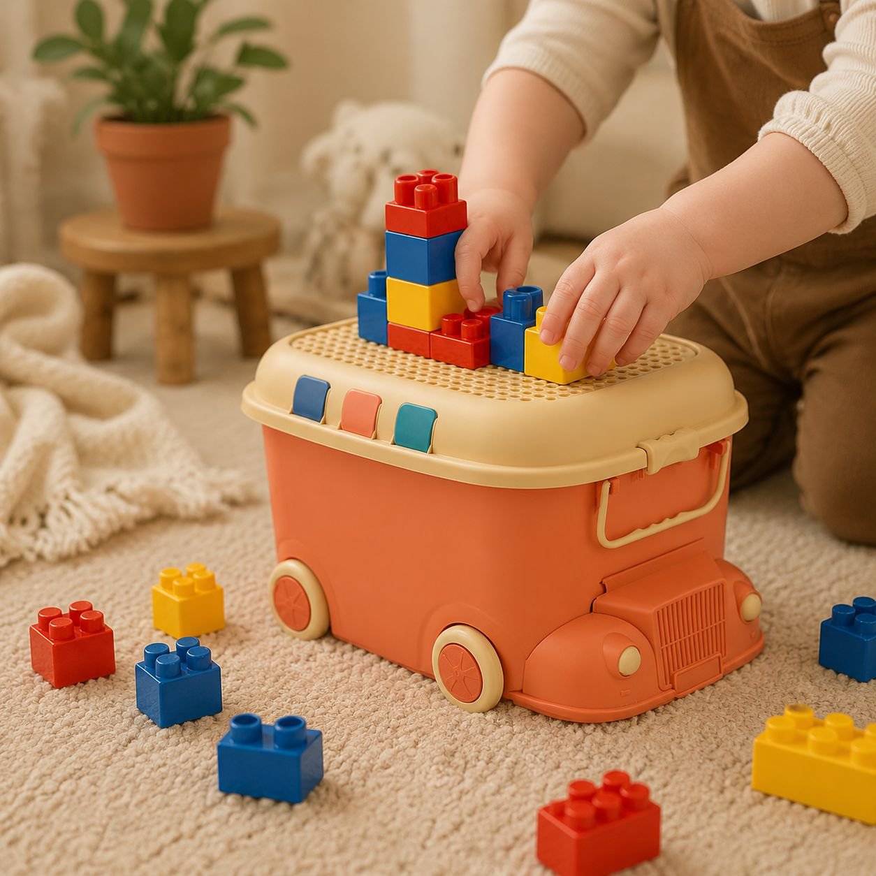 Train-Shaped Kids Toy Storage Bin