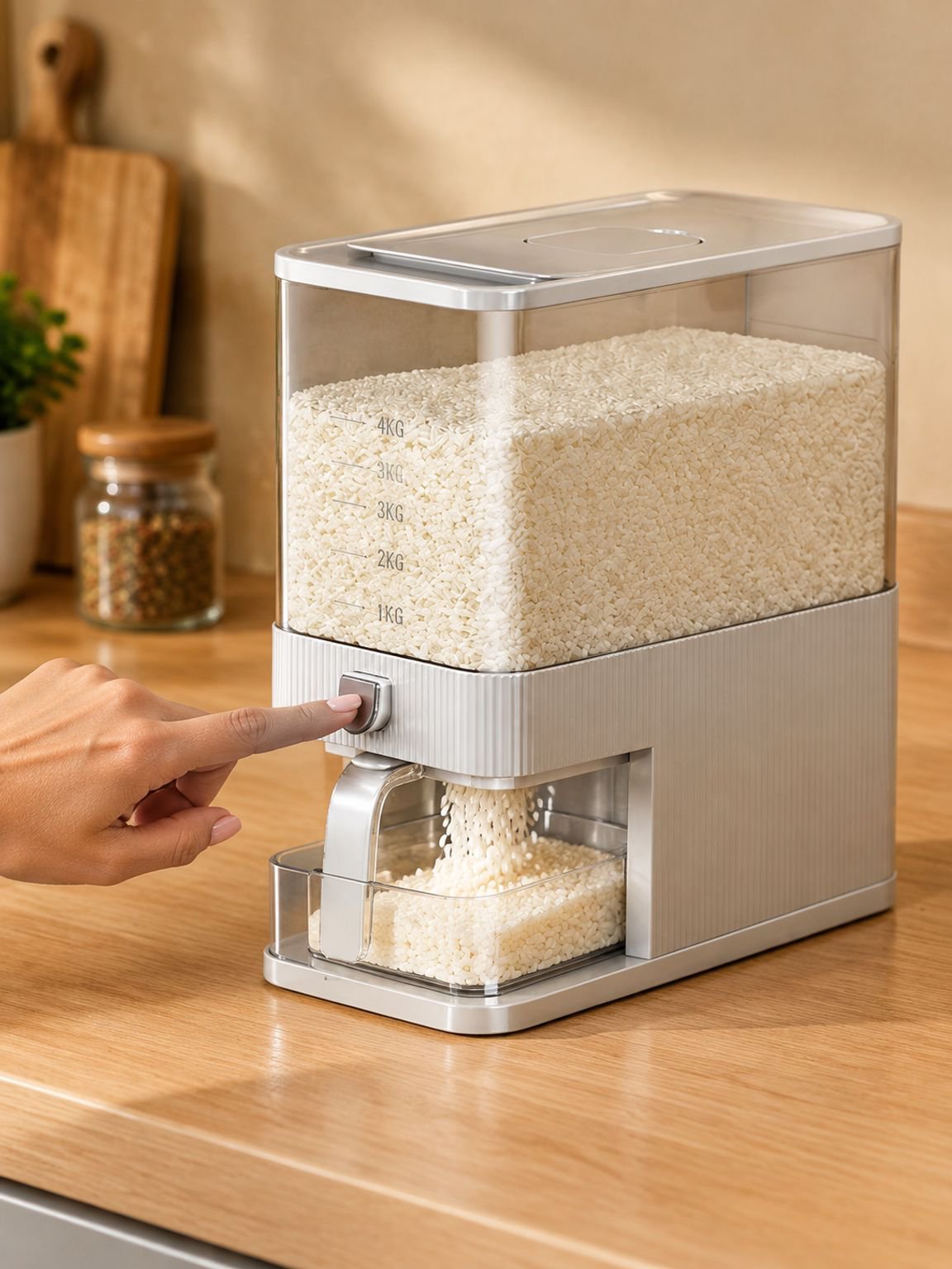 Contenedor Hermético para Arroz y Granos Grado Alimenticio