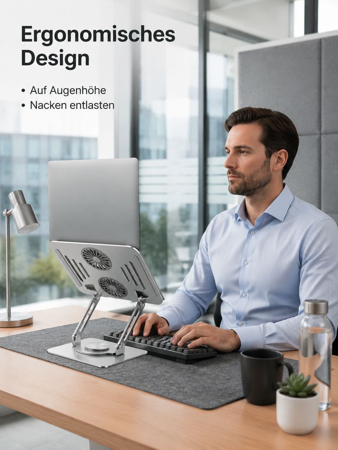 Stabiler und komfortabler Notebook-Ständer für Büro, mit Kühlfunktion