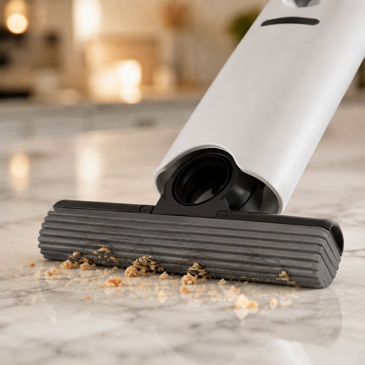 Absorbent handheld sponge mop in bathroom