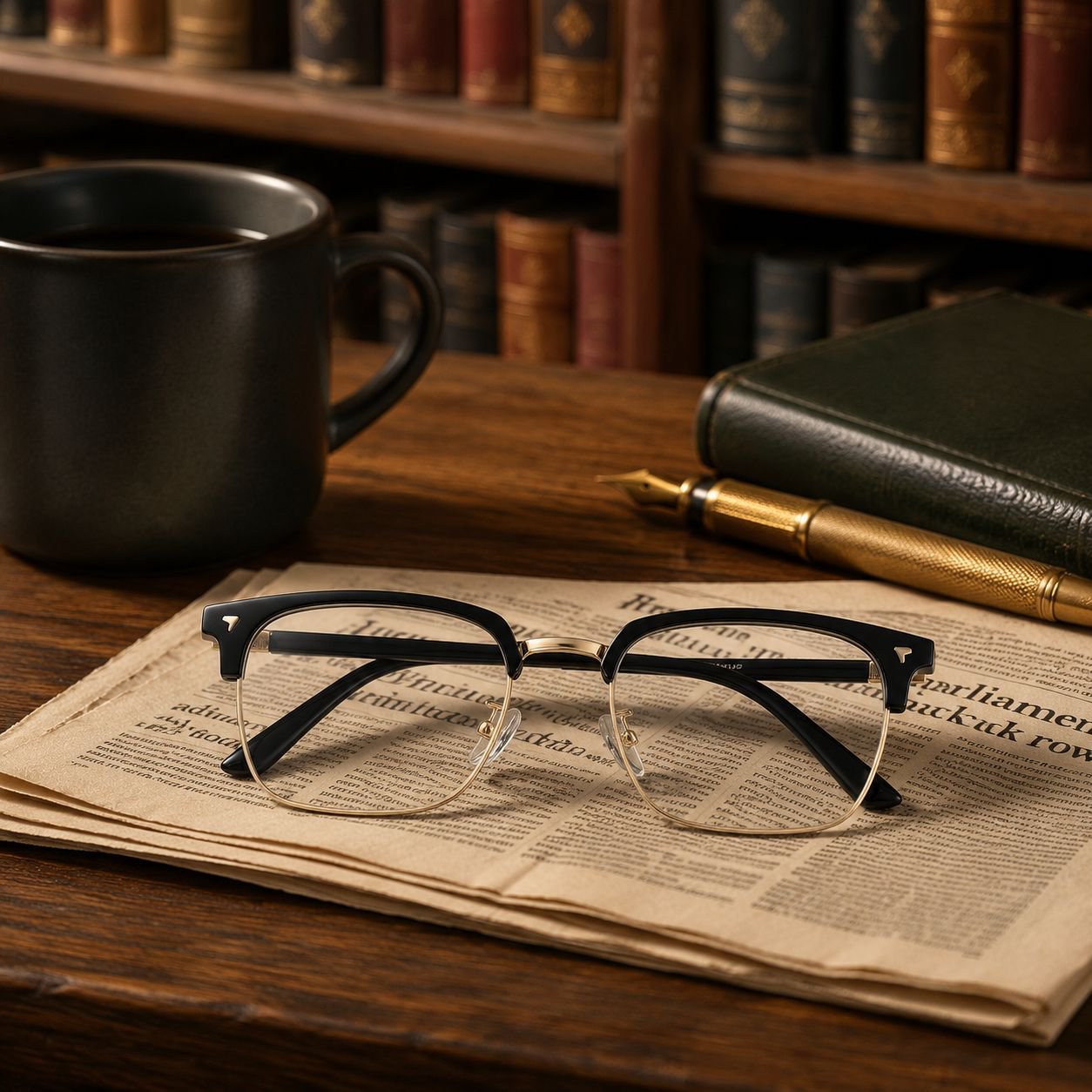 High-definition intelligent zoom half-rim reading glasses