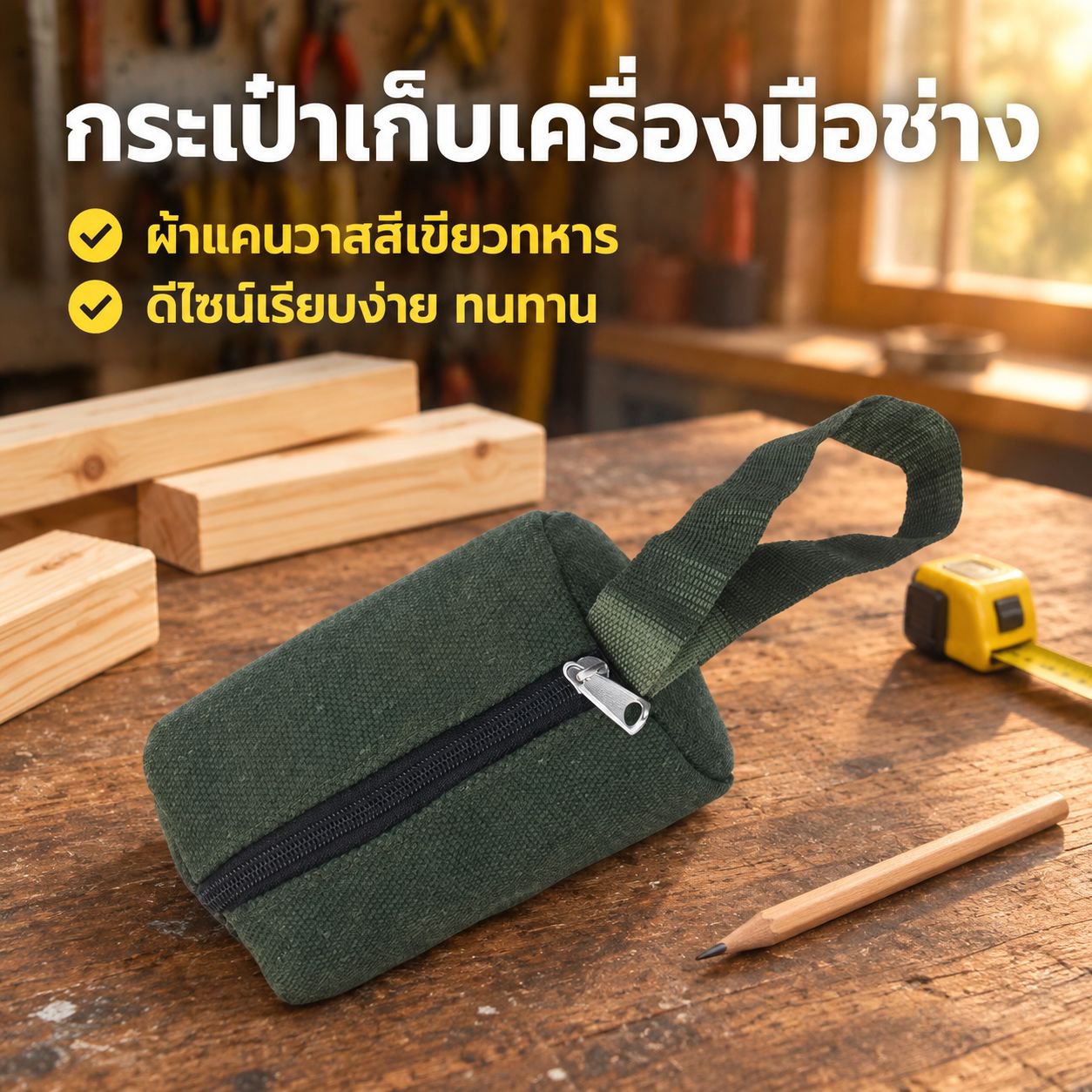 กระเป๋าผ้าแคนวาสสำหรับใส่เครื่องมือช่าง ขนาดใหญ่ ทนทาน พร้อมหูหิ้ว