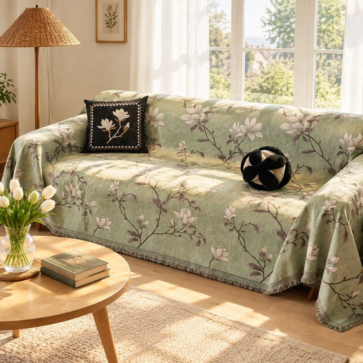 Chenille Vintage rutschfester Sofaüberwurf Allwetter Sofadecke