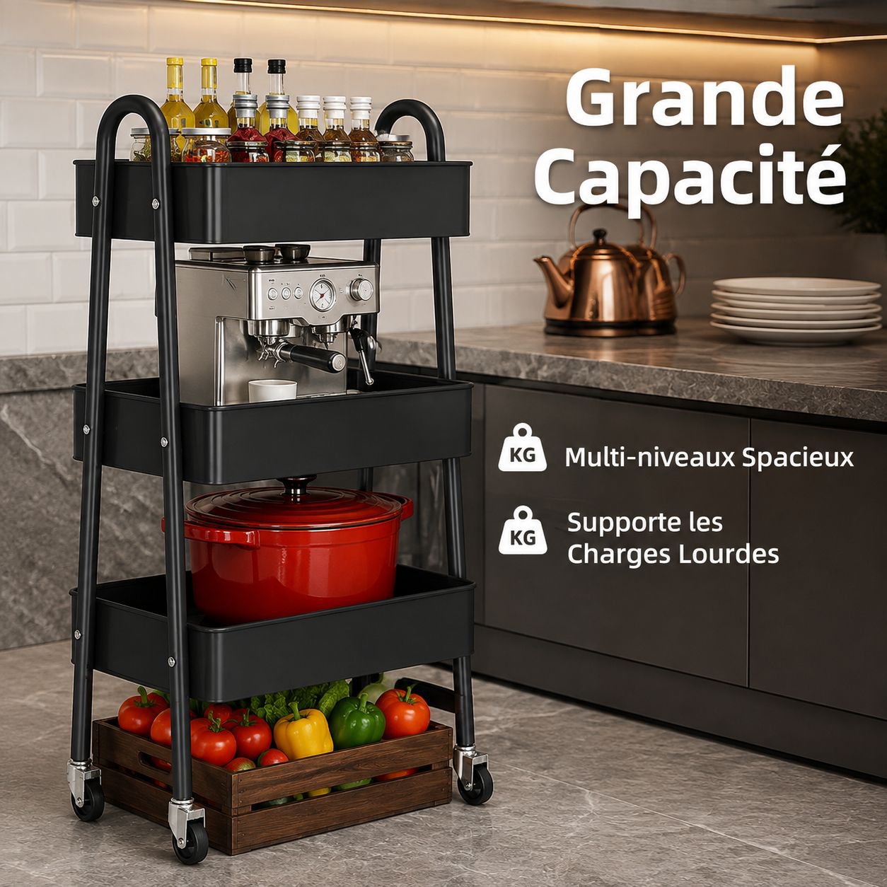 Etagères amovibles chambre à coucher rack de rangement cuisine salle de bain rack de rangement multi