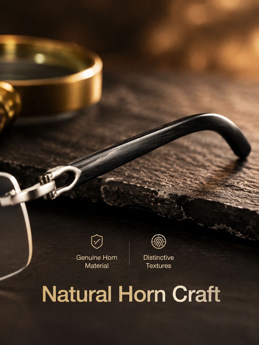 Rimless Horn Arm Anti-Fatigue Reading Glasses