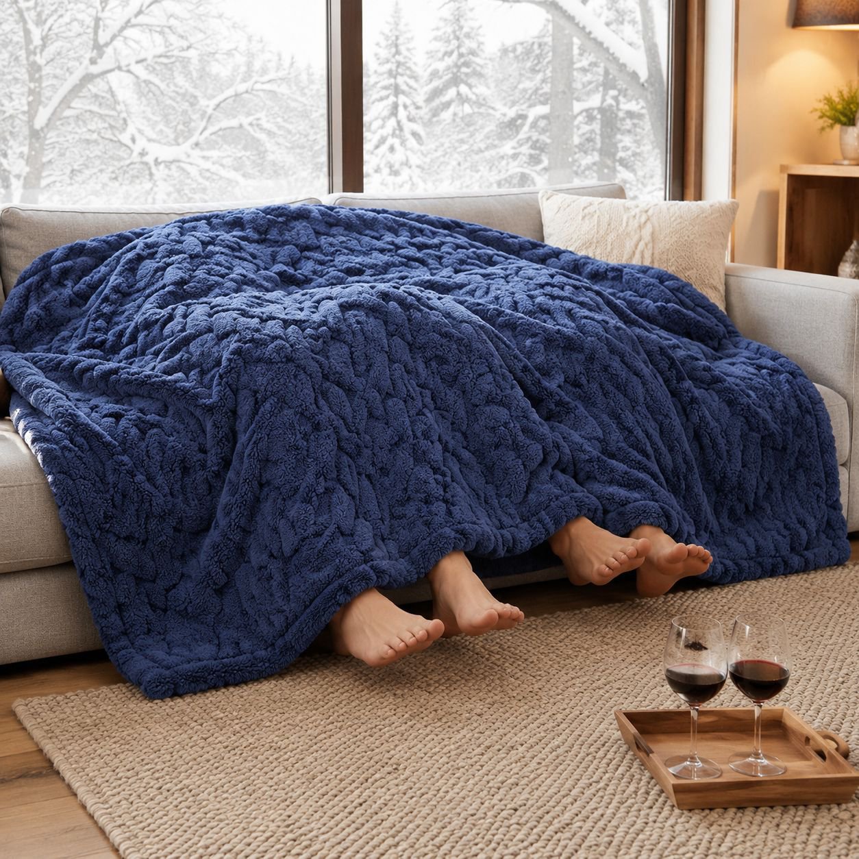 Thick Double-Sided Jacquard Velvet Blanket for Autumn and Winter, Warm and Comfortable