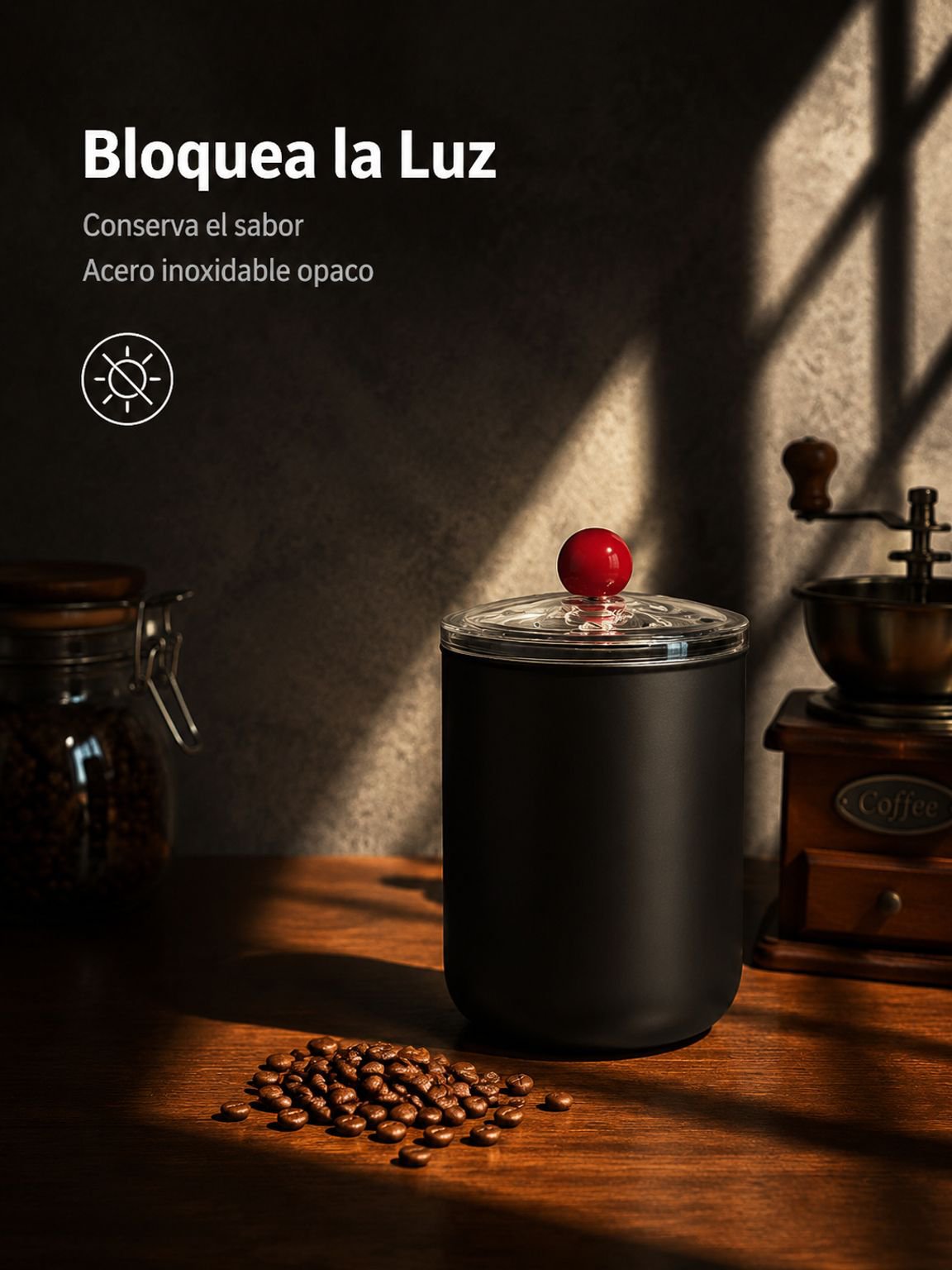 Contenedor resistente para almacenar café