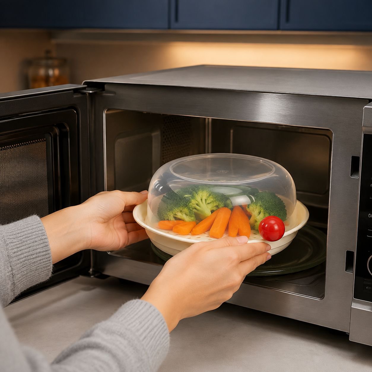 Thickening Microwave Steamer Steamer Dopamine with a lid Transparent and visible Simple operation St