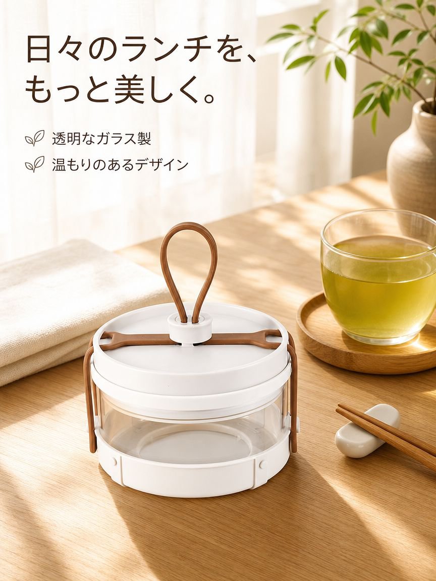 電子レンジ対応ガラス弁当箱