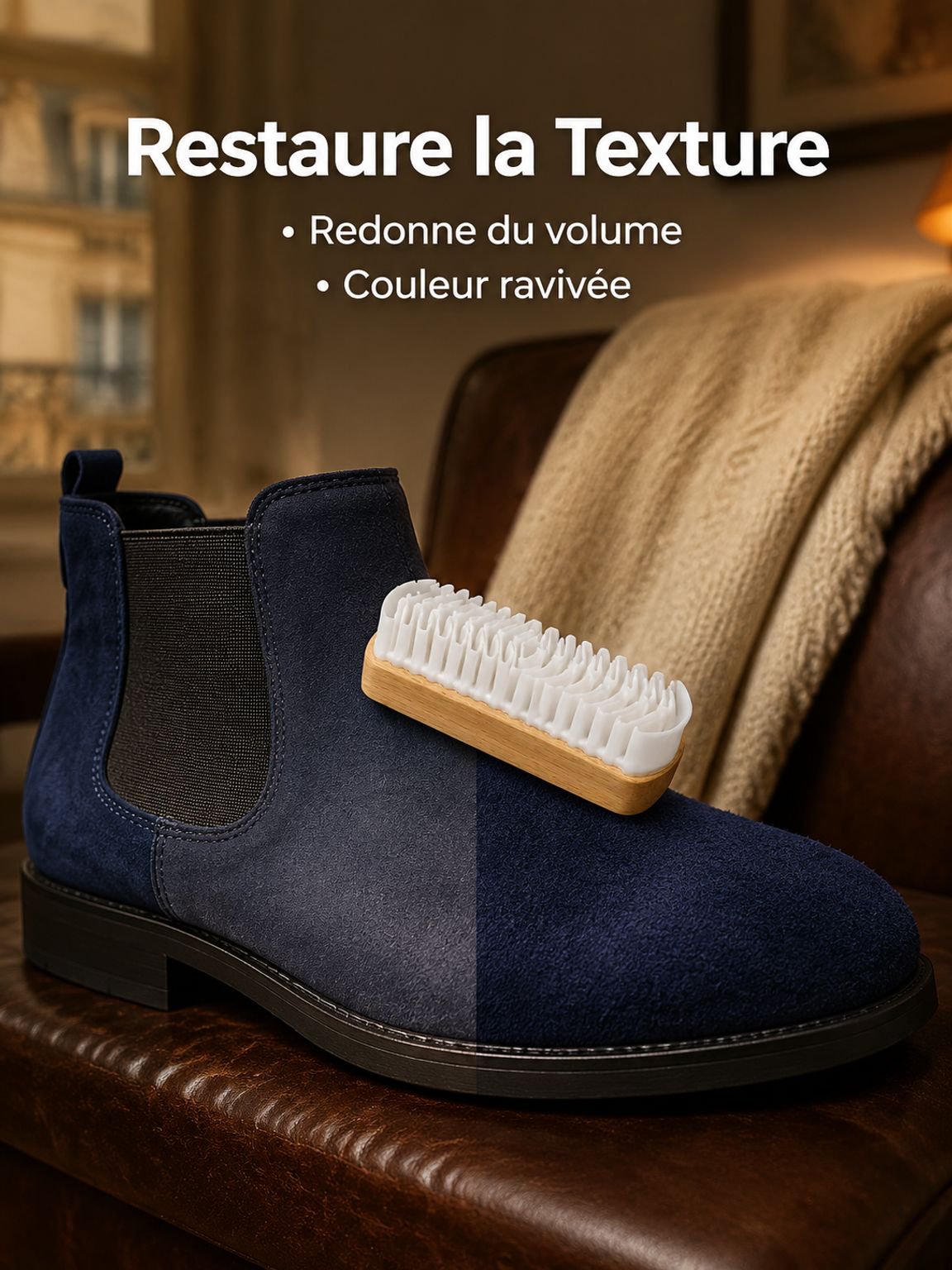 Brosse spéciale pour chaussures en daim