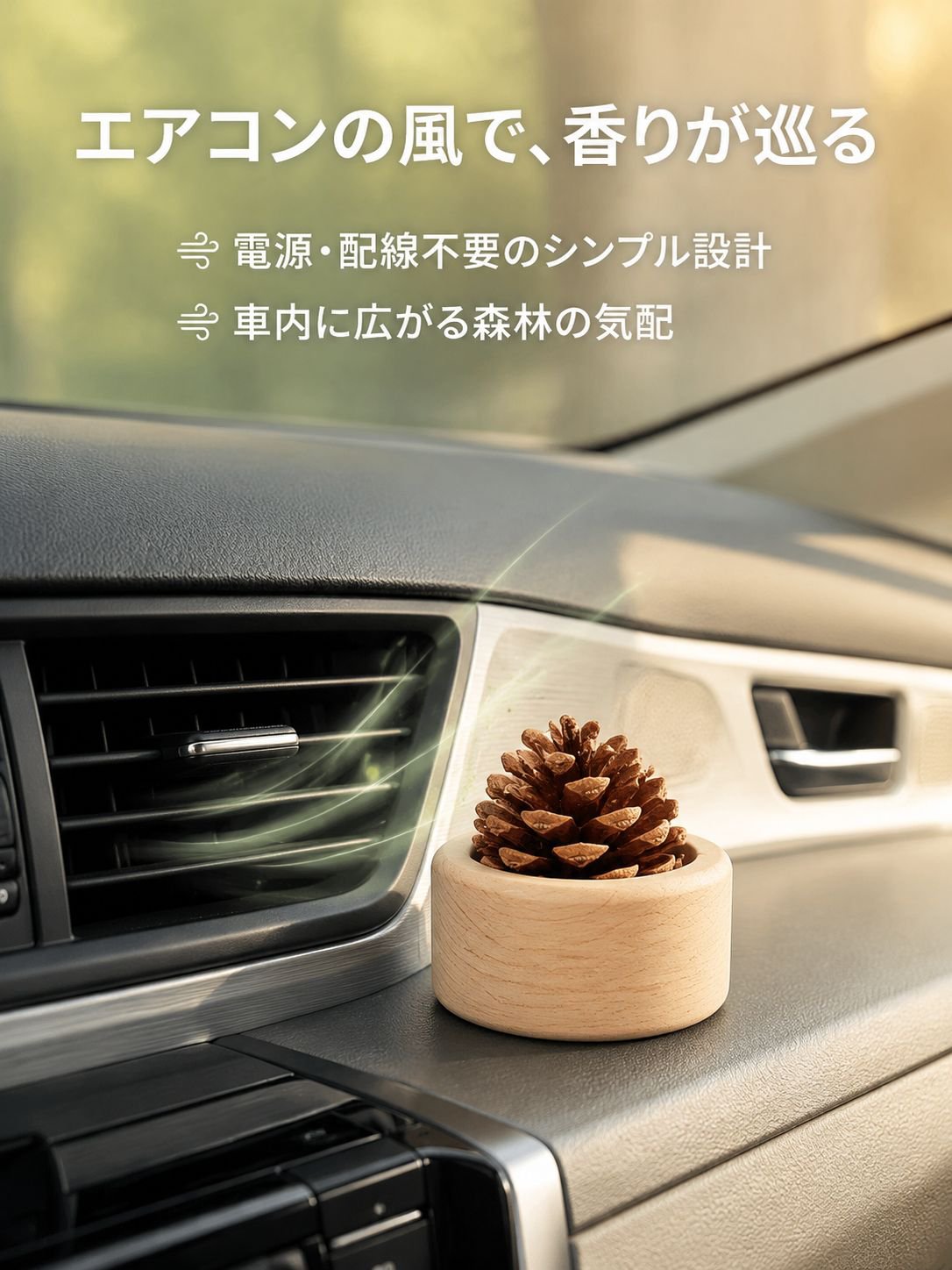 木製工芸品 松ぼっくりカーディフューザー