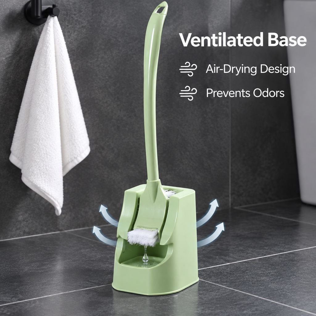 Toilet Cleaning Brush Set Soft Bristle Long Handle Bathroom Toilet Brush