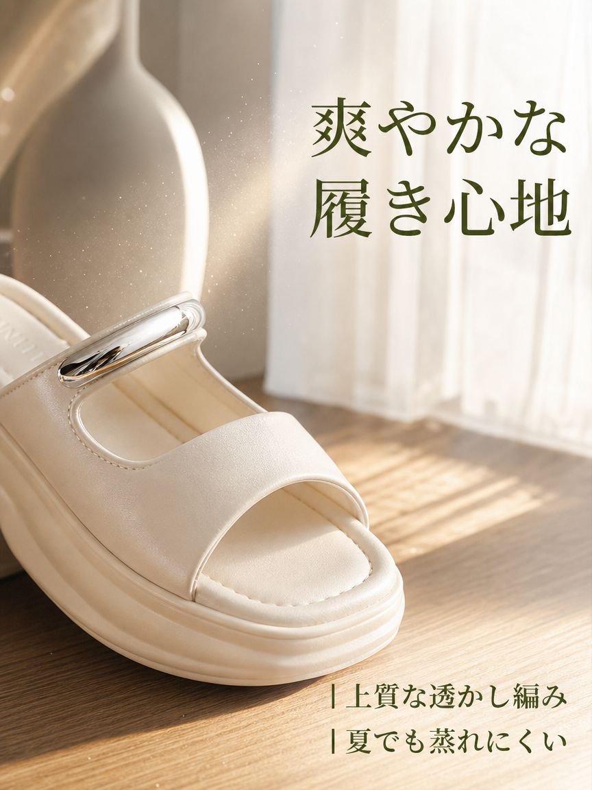 個性的で文芸風なメリージェーンフラットサンダル レディース 2026年夏新作
