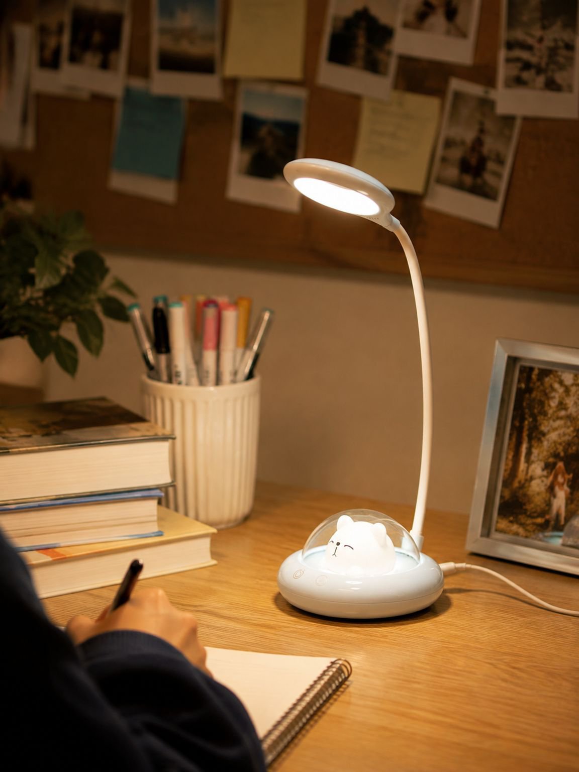 Eye-friendly LED study lamp for dorm room desk