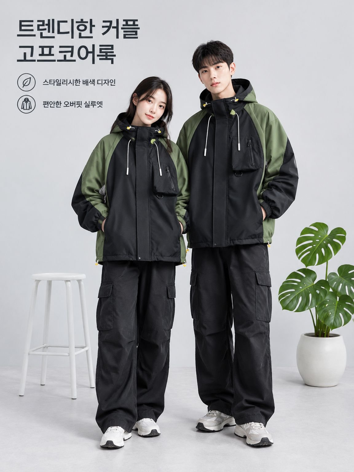가을 트렌디 남성 루즈핏 캐주얼 재킷