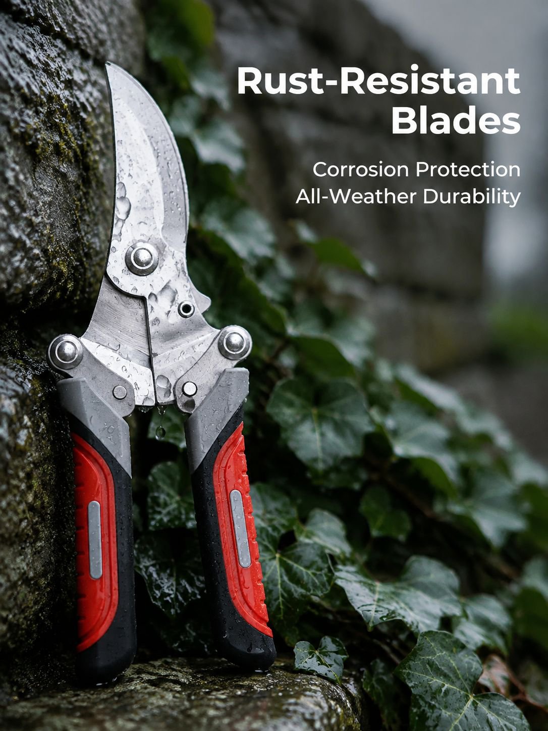 Durable steel pruning scissors for landscaping
