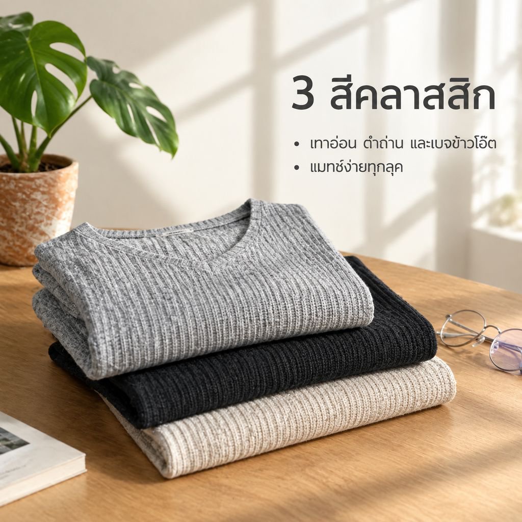 เสื้อแขนยาวถักคอกลมผู้ชายสำหรับฤดูใบไม้ร่วง