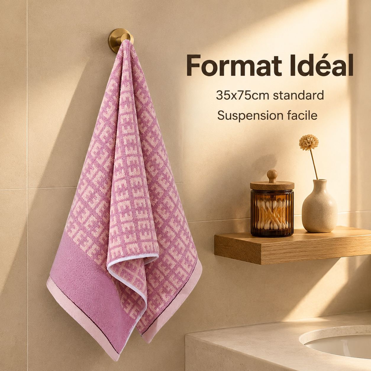 Serviette en coton pur unisexe pour la maison