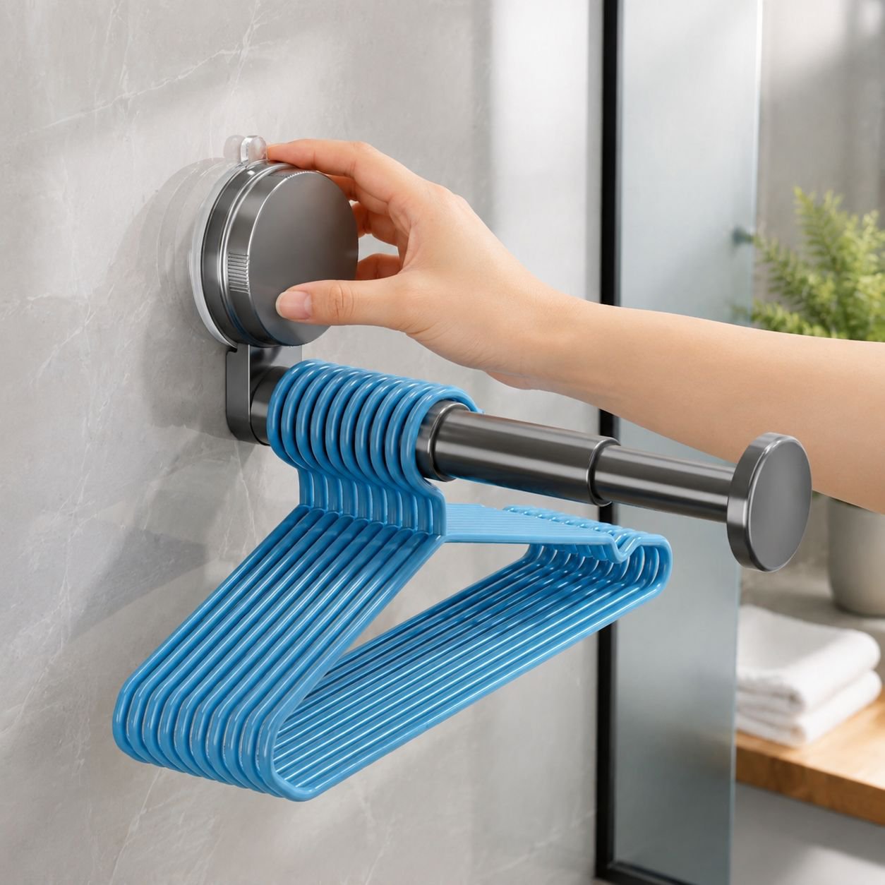 No-drill installation drying rack for outdoor use
