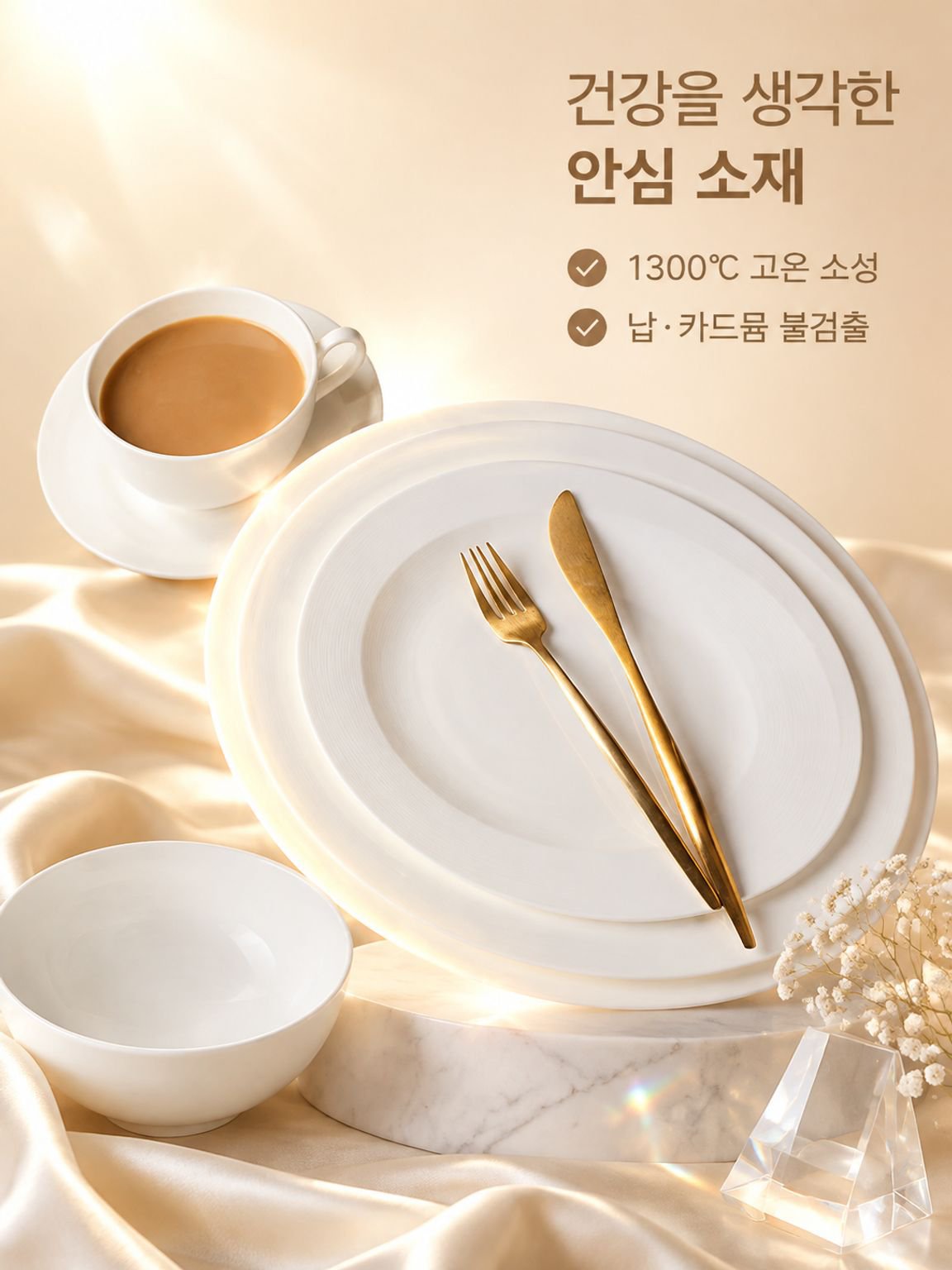 럭셔리 식판 세라믹 식기 세트