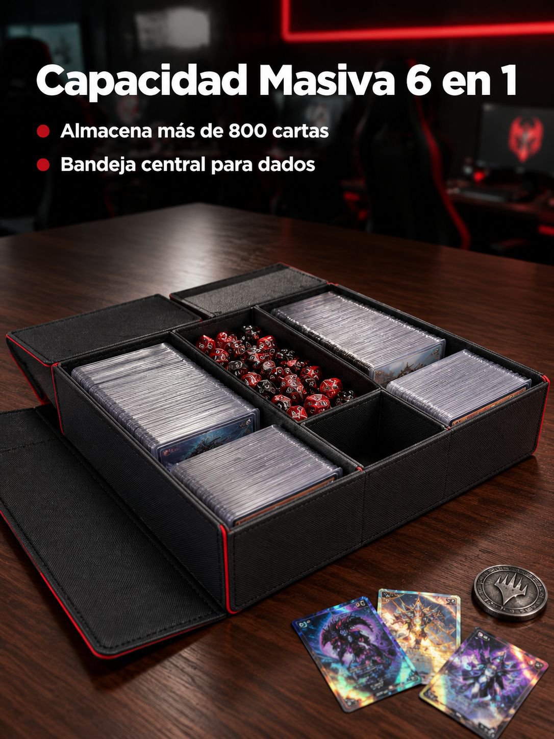 Caja de tarjetas de almacenamiento de lujo multifuncional JMY 6 en 1