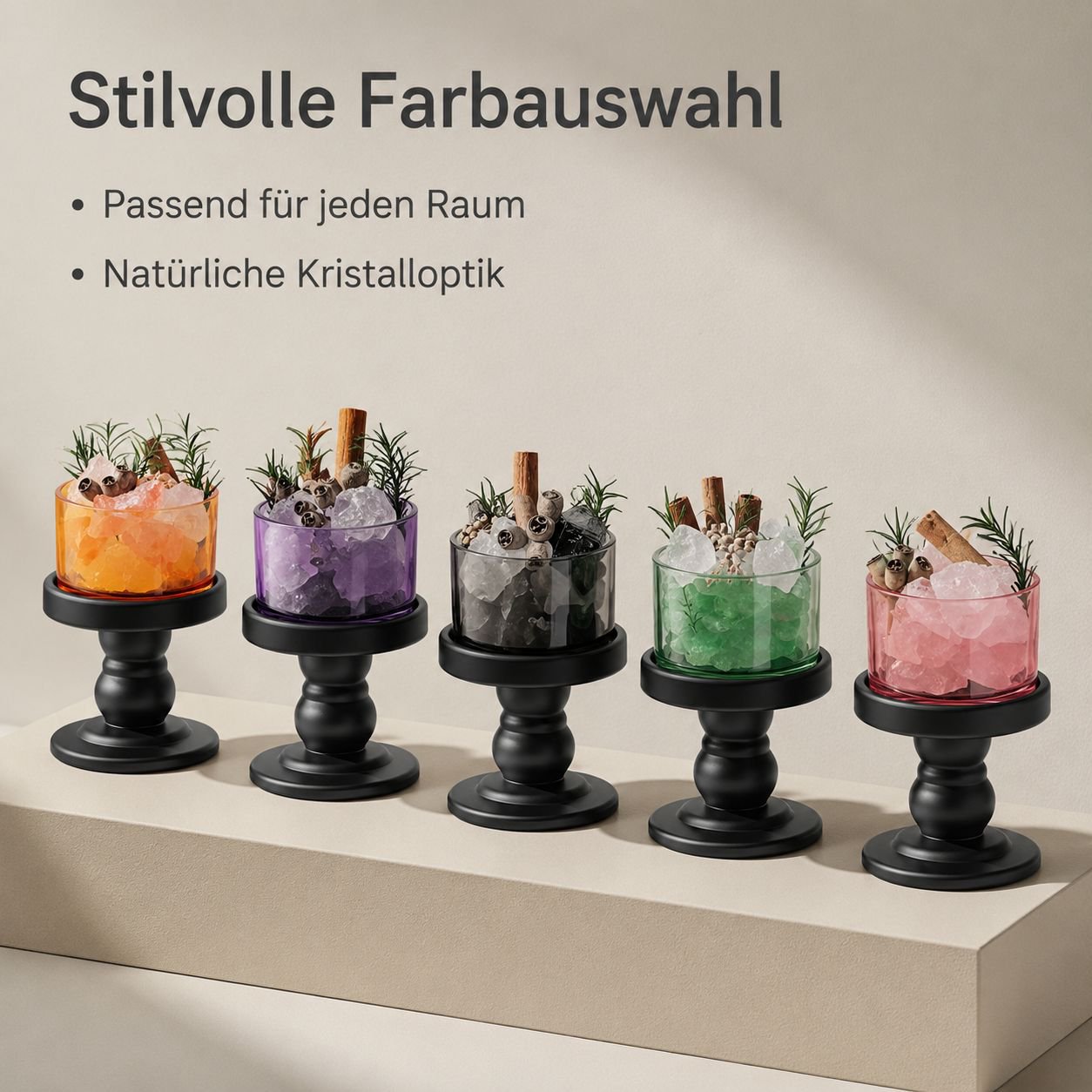 Edler Duftstein ohne Flamme mit Pflanzenmotiv als dekoratives Raumduft-Accessoire
