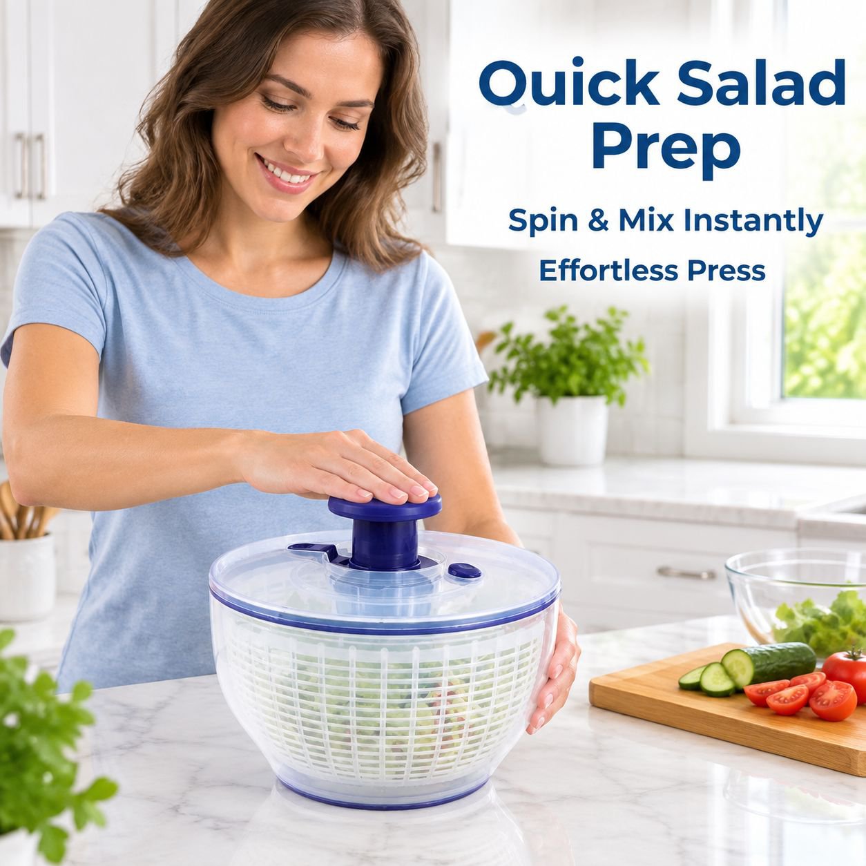 Manual Press Vegetable Salad Spinner Household Kitchen Washing Drainer Basket