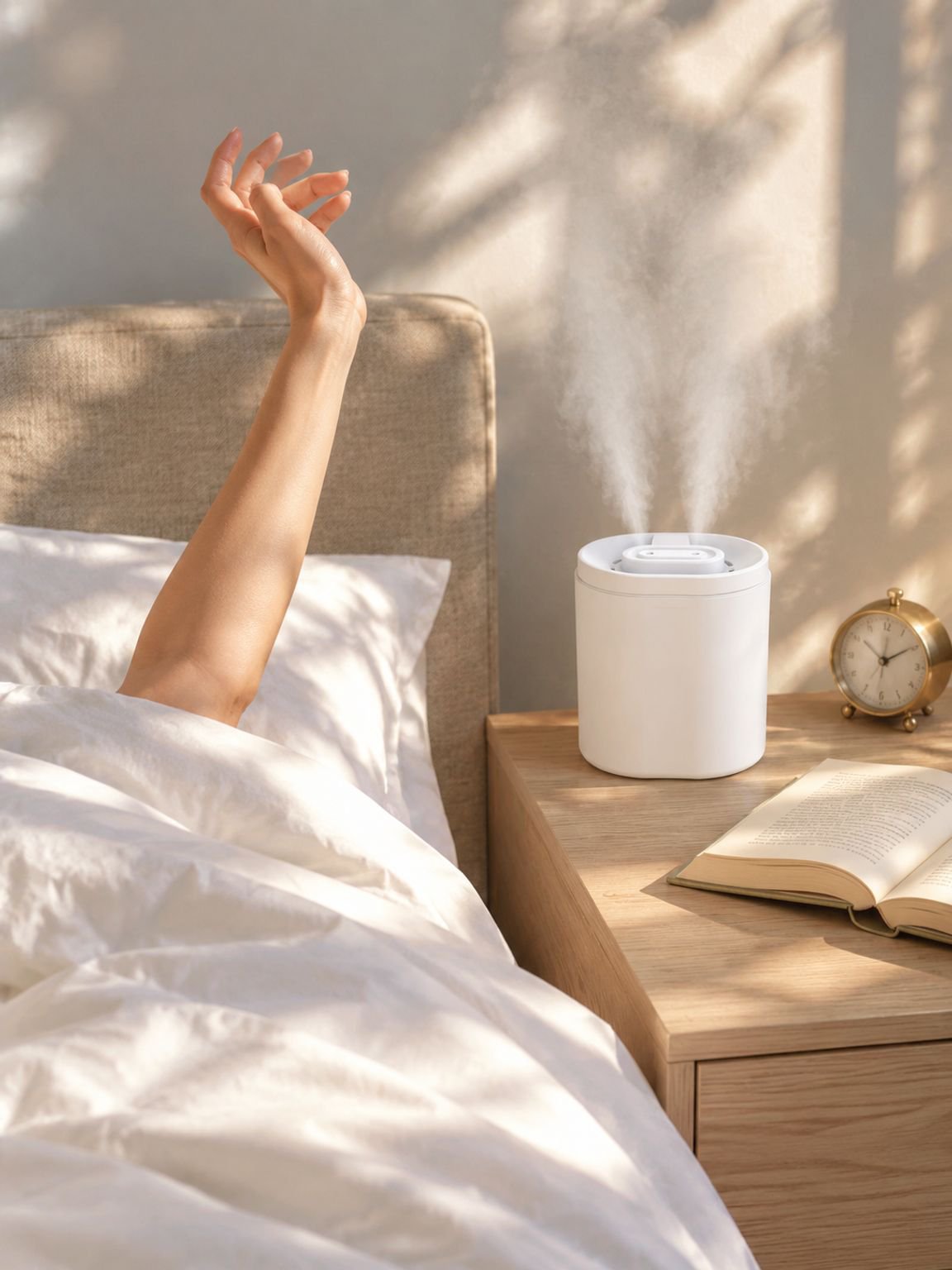 Energy efficient large capacity humidifier with mood light