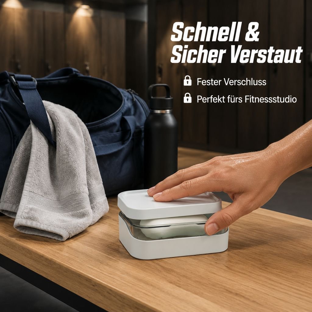 Tragbare Seifendose mit Klappdeckel