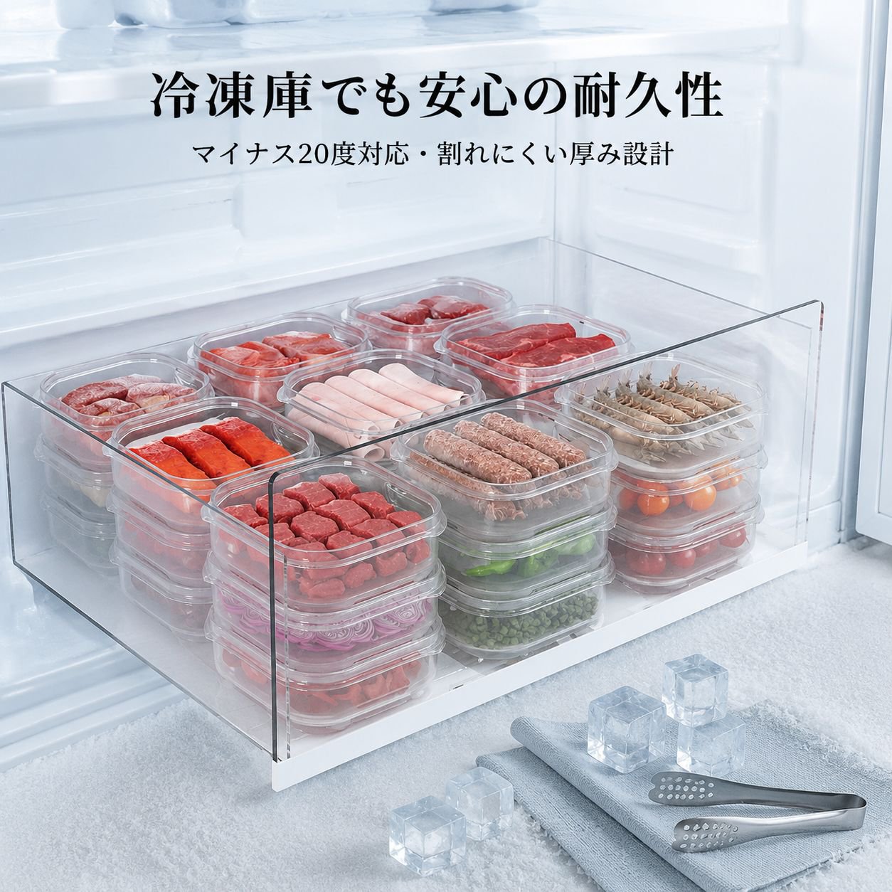 多用途密封保存容器 冷蔵庫収納 餃子・野菜専用 食品グレード素材