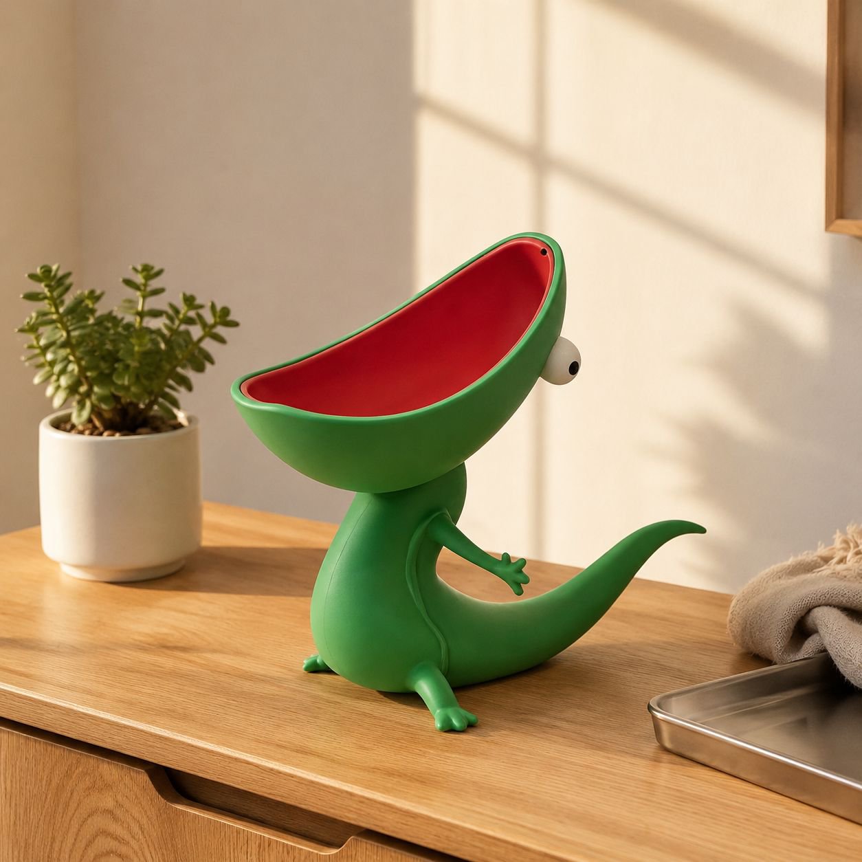 3D-gedruckte Seifenschale in Eidechsenform – Kreativer Badezimmer-Organizer