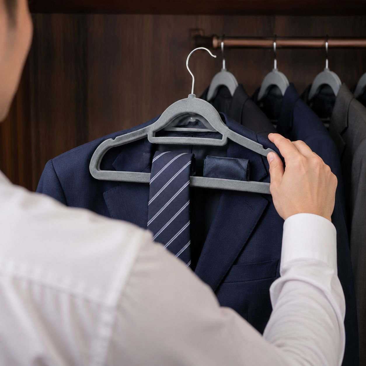 Premium velvet hangers for delicate garments