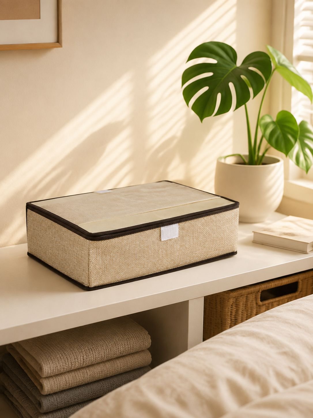 Durable storage box for socks, underwear, and accessories