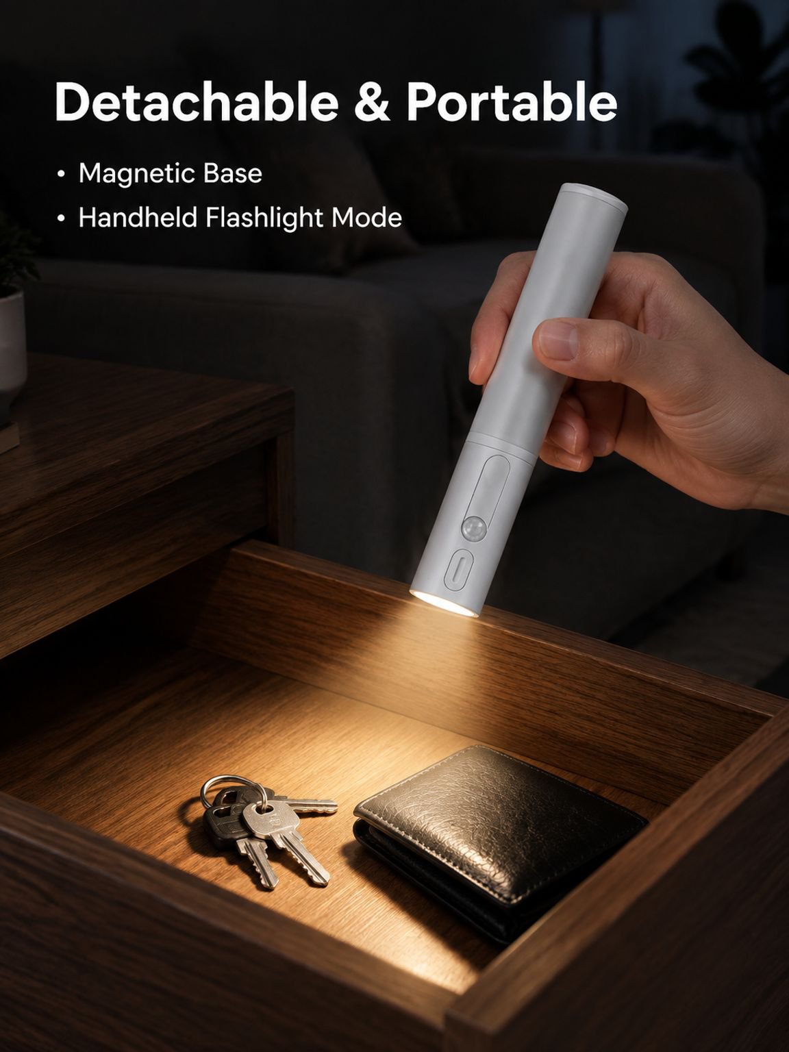 Portable wall-mounted night light