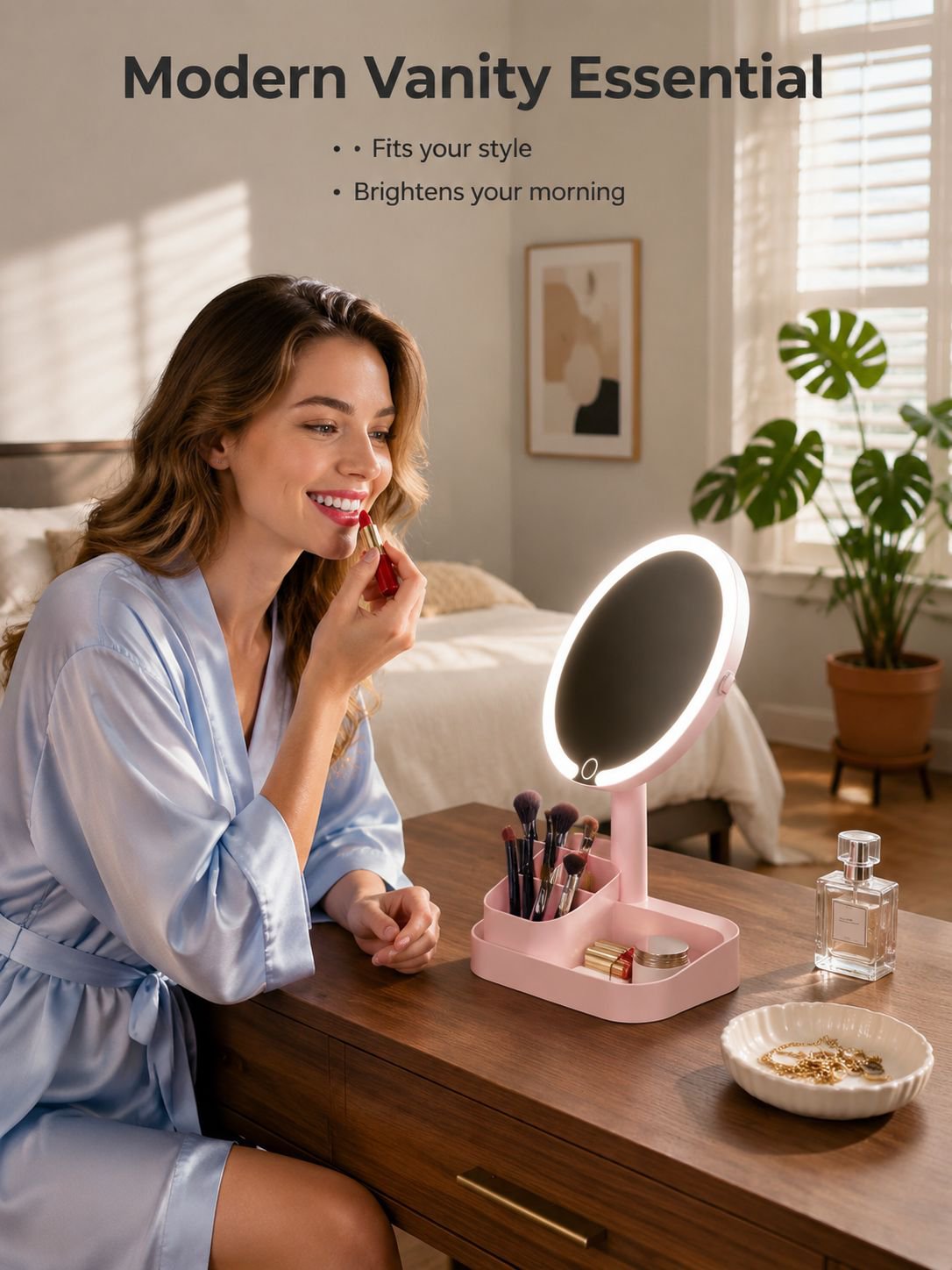 2-in-1 Multifunctional Makeup Bag with Mirror