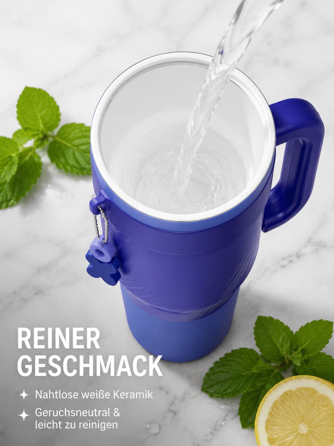 Modischer Edelstahl-Thermobecher mit Strohhalm für Heim und Büro