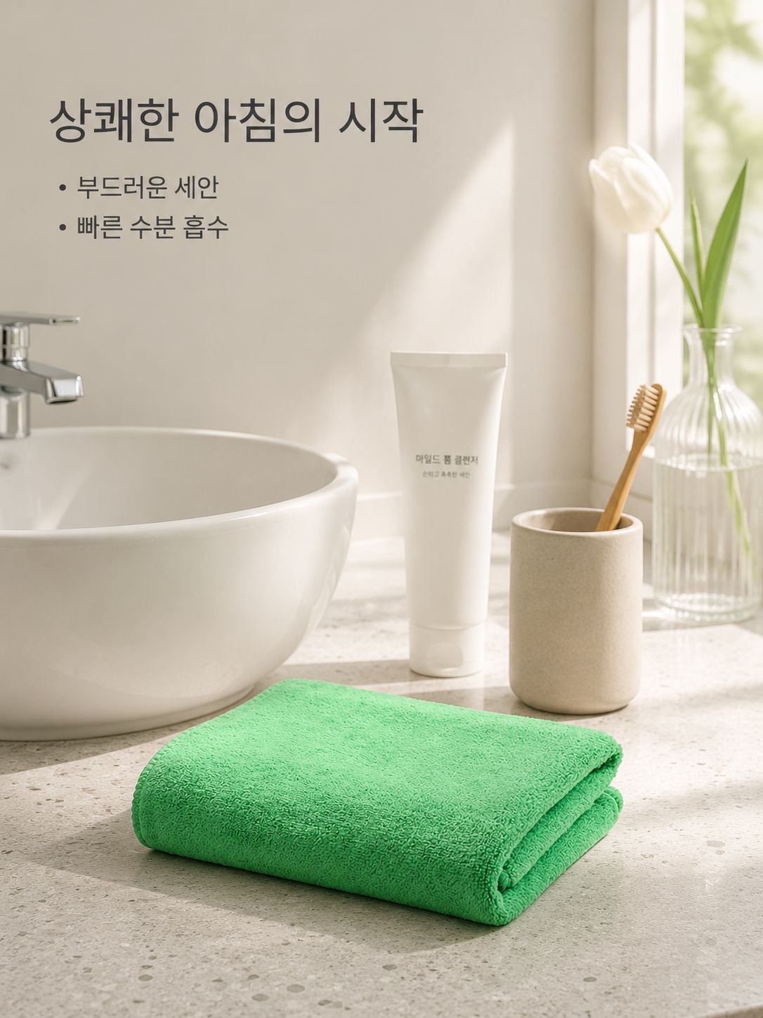 부드럽고 흡수력이 뛰어난 초미세 섬유 작은 수건