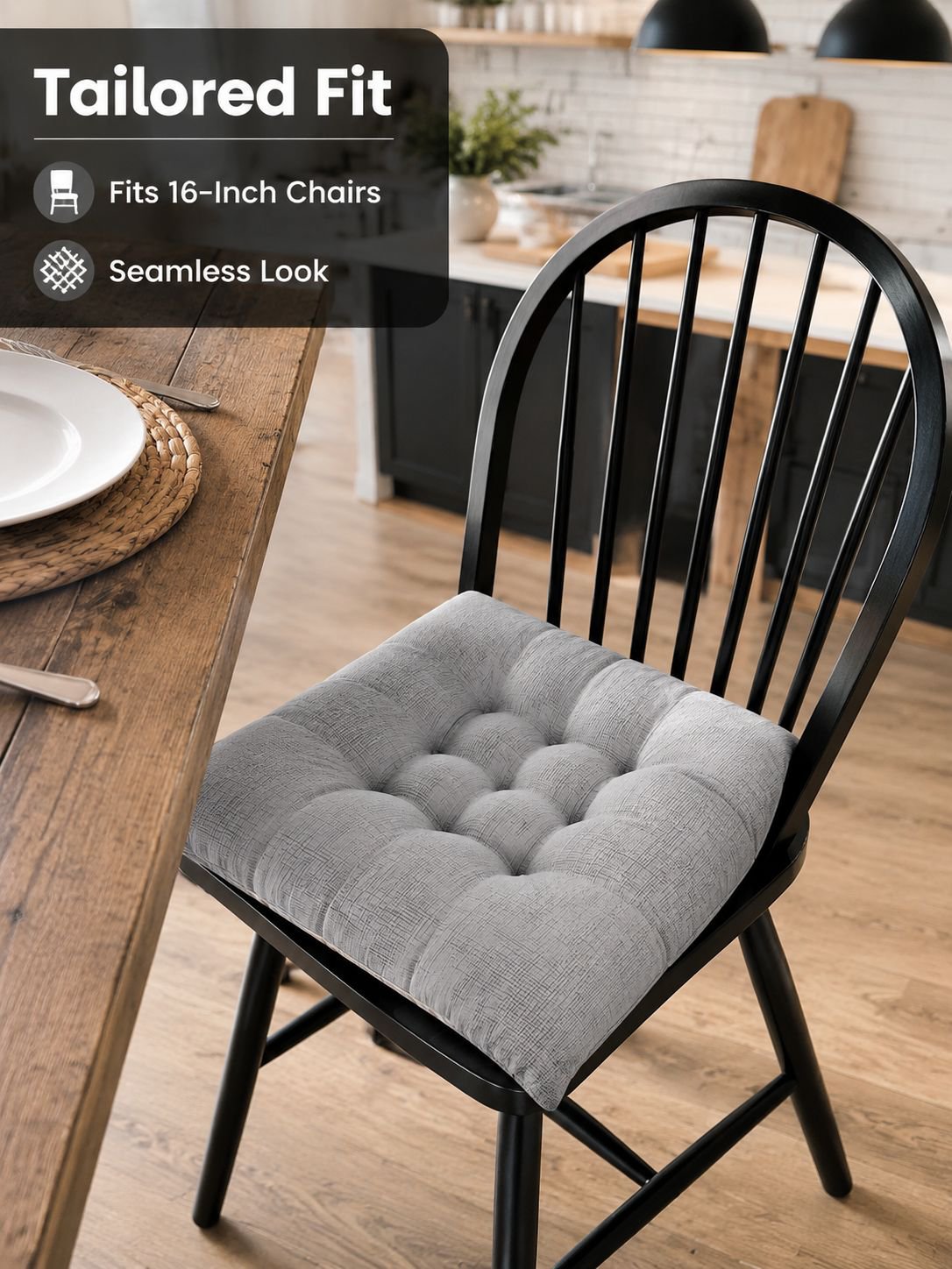 Cotton and linen thickened seat cushion