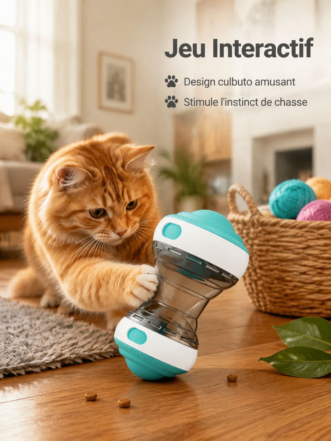 Jouet distributeur de nourriture pour chats et chiens