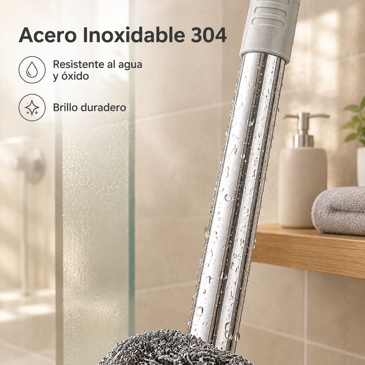 Cepillo de inodoro de alambre de acero seguro para las manos